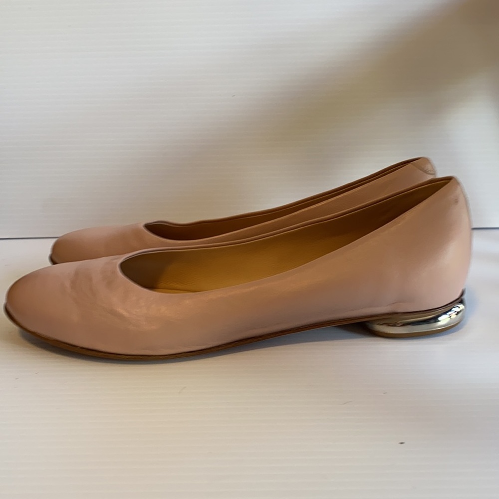 Napoleoni blush pink leather ballet flats. Made in Italy. Size 38.5